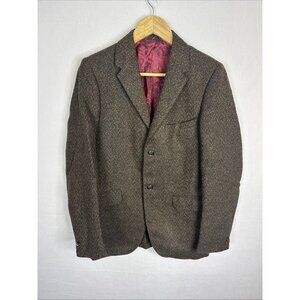 Vintage Meister Tweed Sport Coat Blazer Men’s 36 Montreal Canada Wool Brown Red